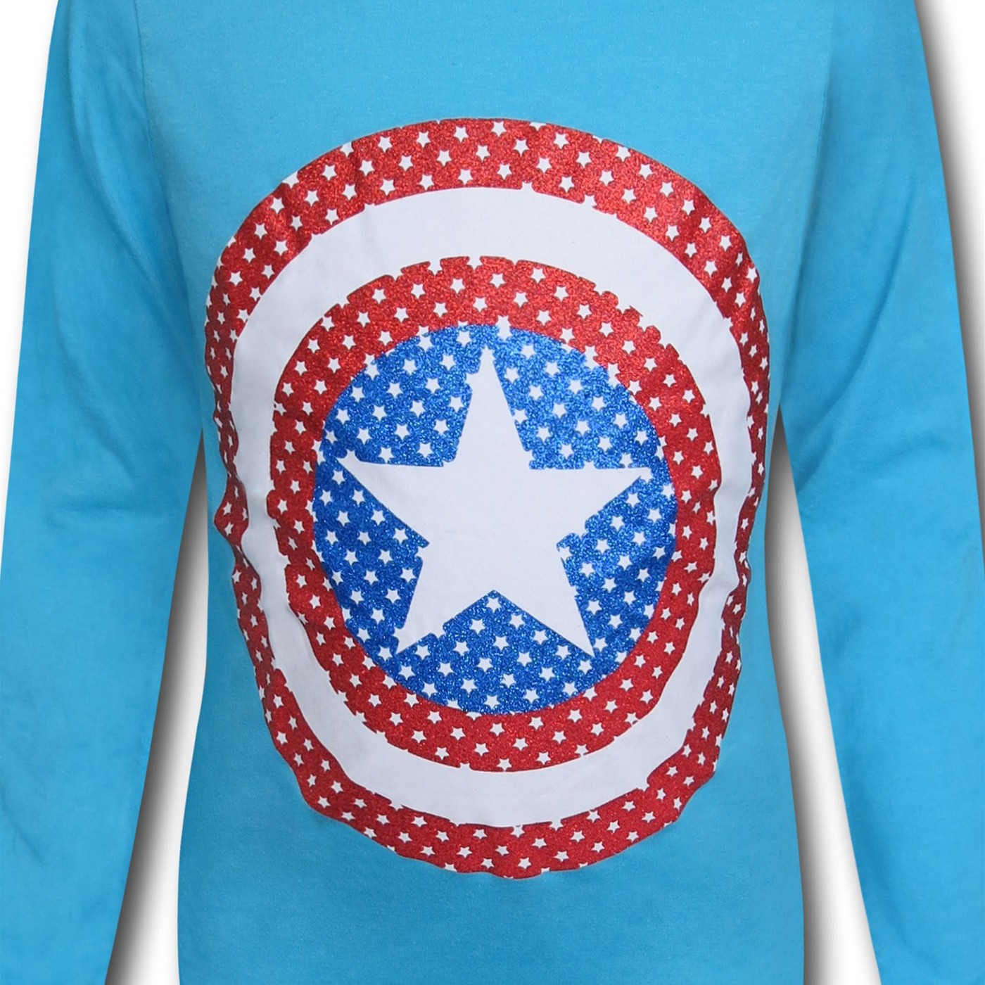 Captain America Shield Girls Youth Longsleeve T-Shirt