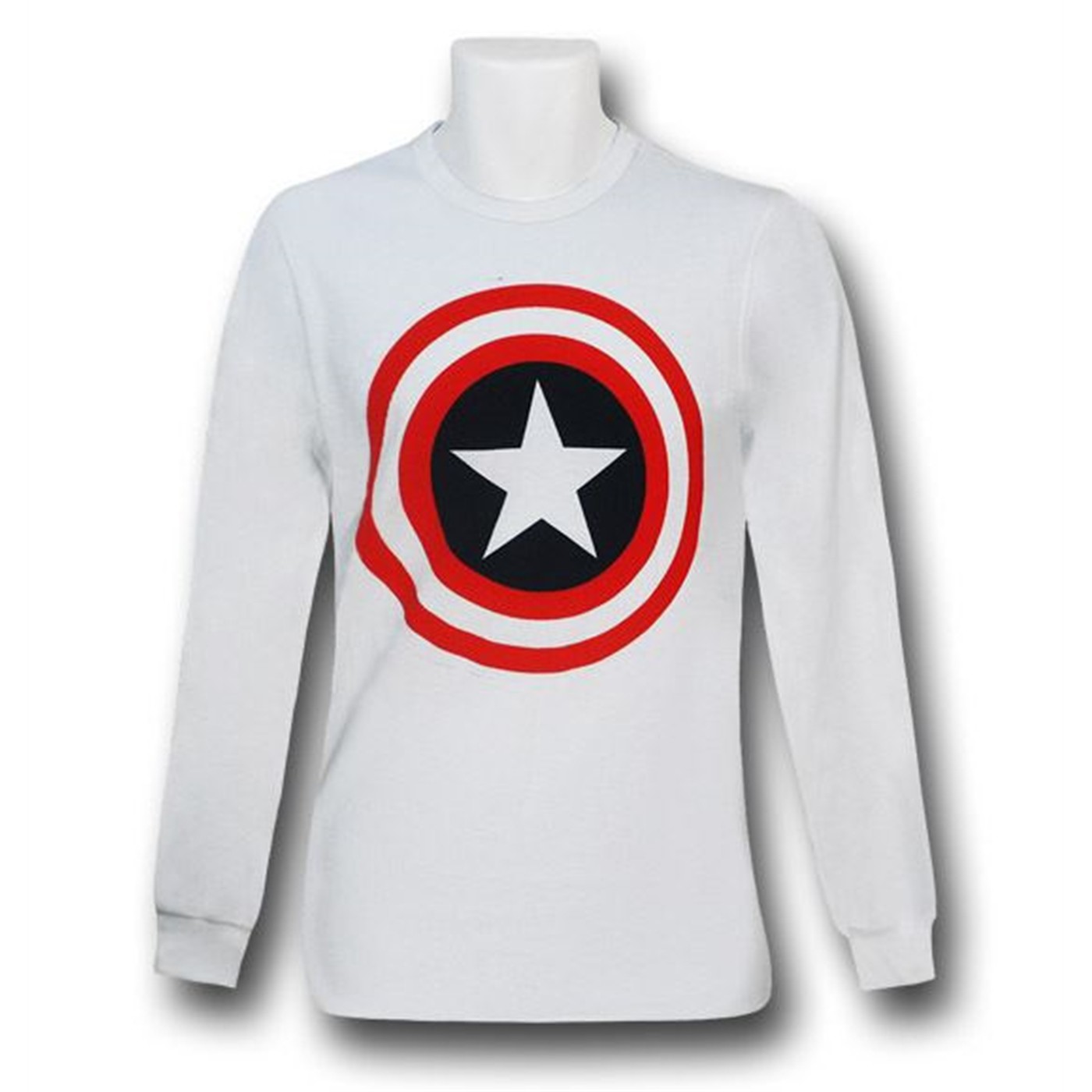 Captain America White Thermal Long Sleeve T-Shirt