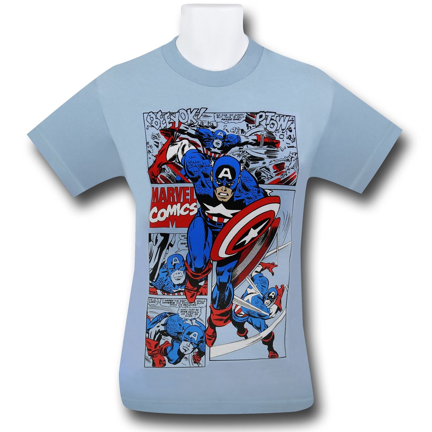 Captain America Retro Panels 30 Single T-Shirt