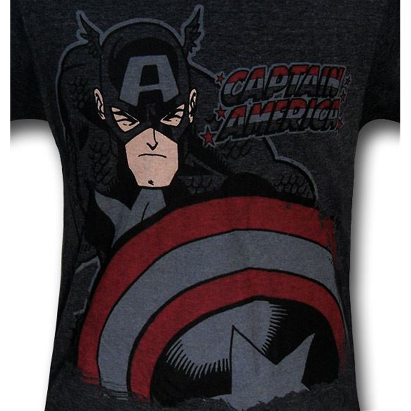 Captain America Distressed Scowl 30 Single T-Shirt