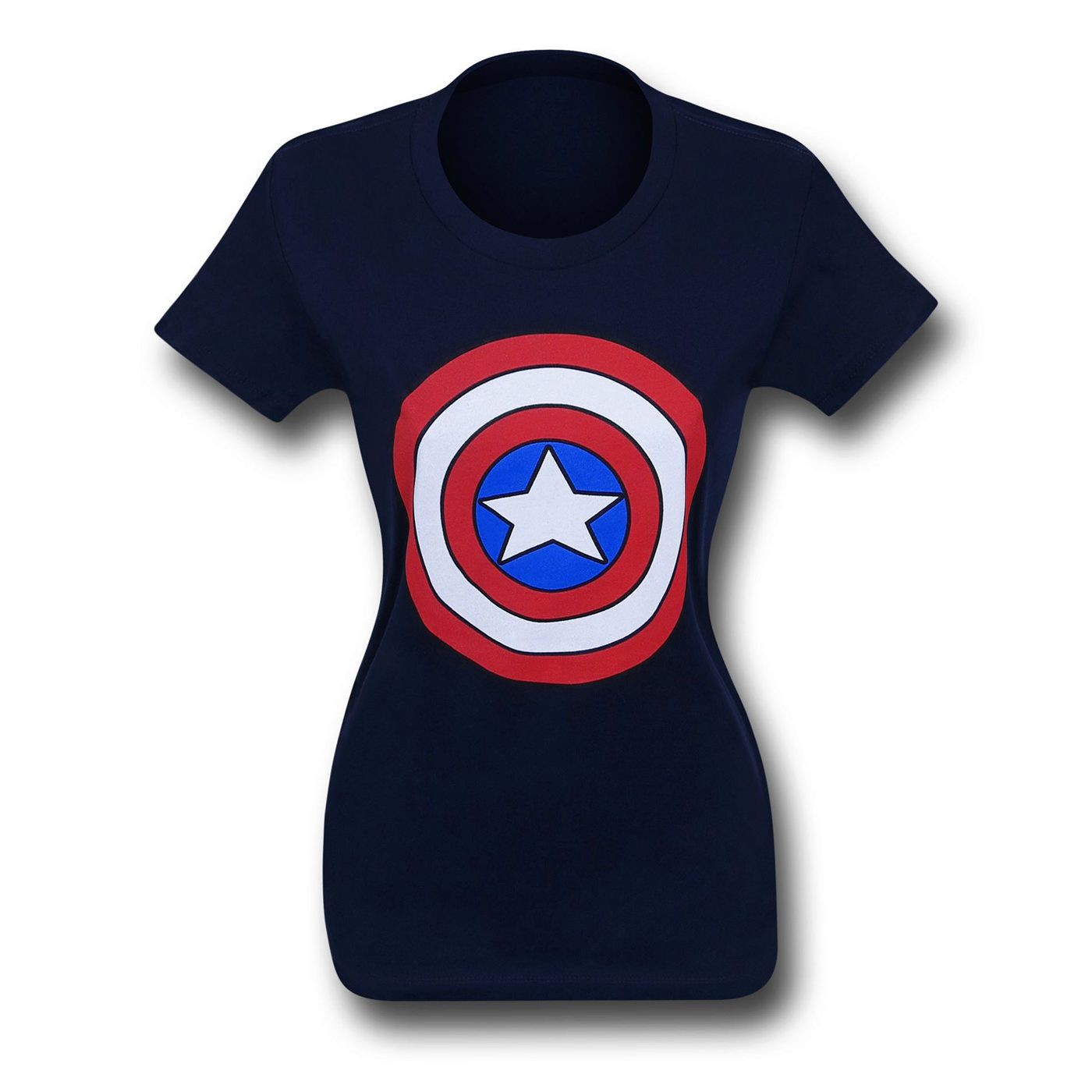 Captain America Shield Women's Navy T-Shirt