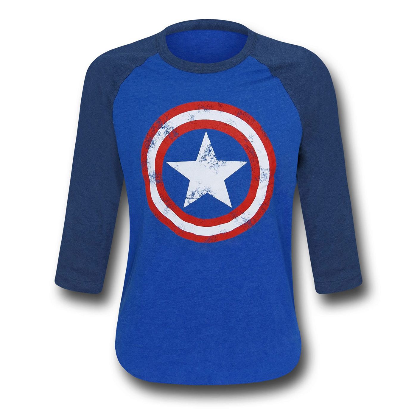 Captain America Shield Blue Baseball T-Shirt