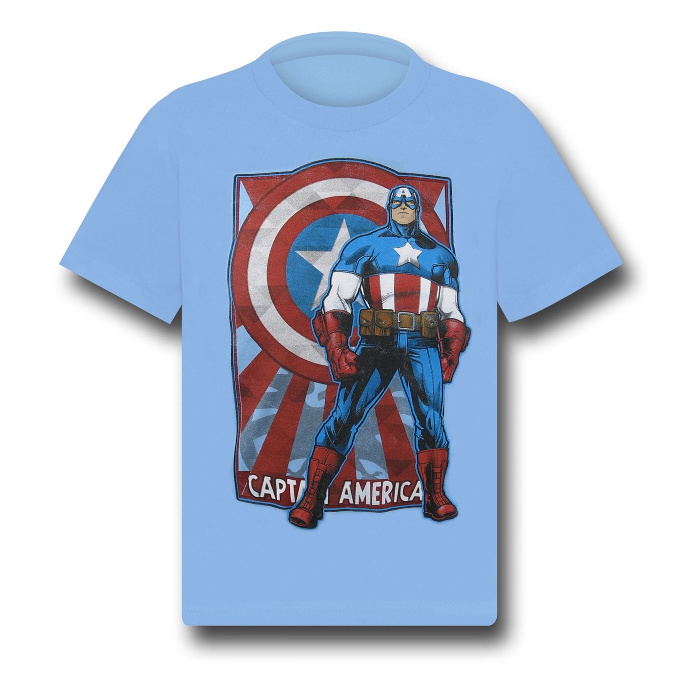 Captain America In Front of Shield Kids T-Shirt