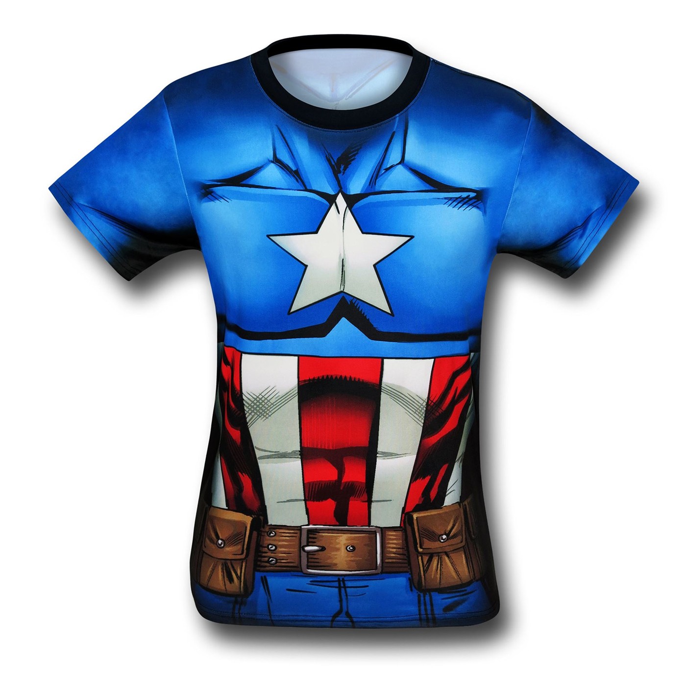 Captain America Sublimated Costume Fitness T-Shirt