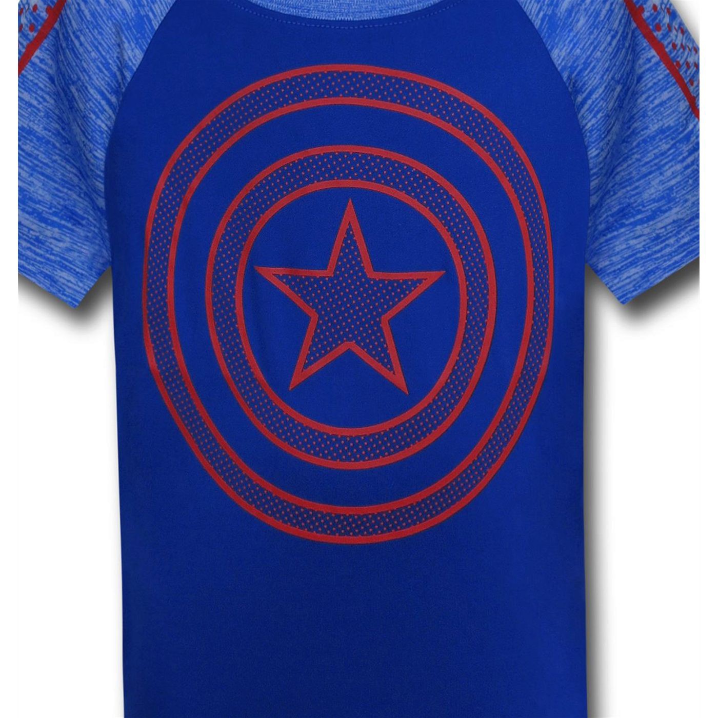 Captain America Kids Shield on Blue Space Dye T-Shirt