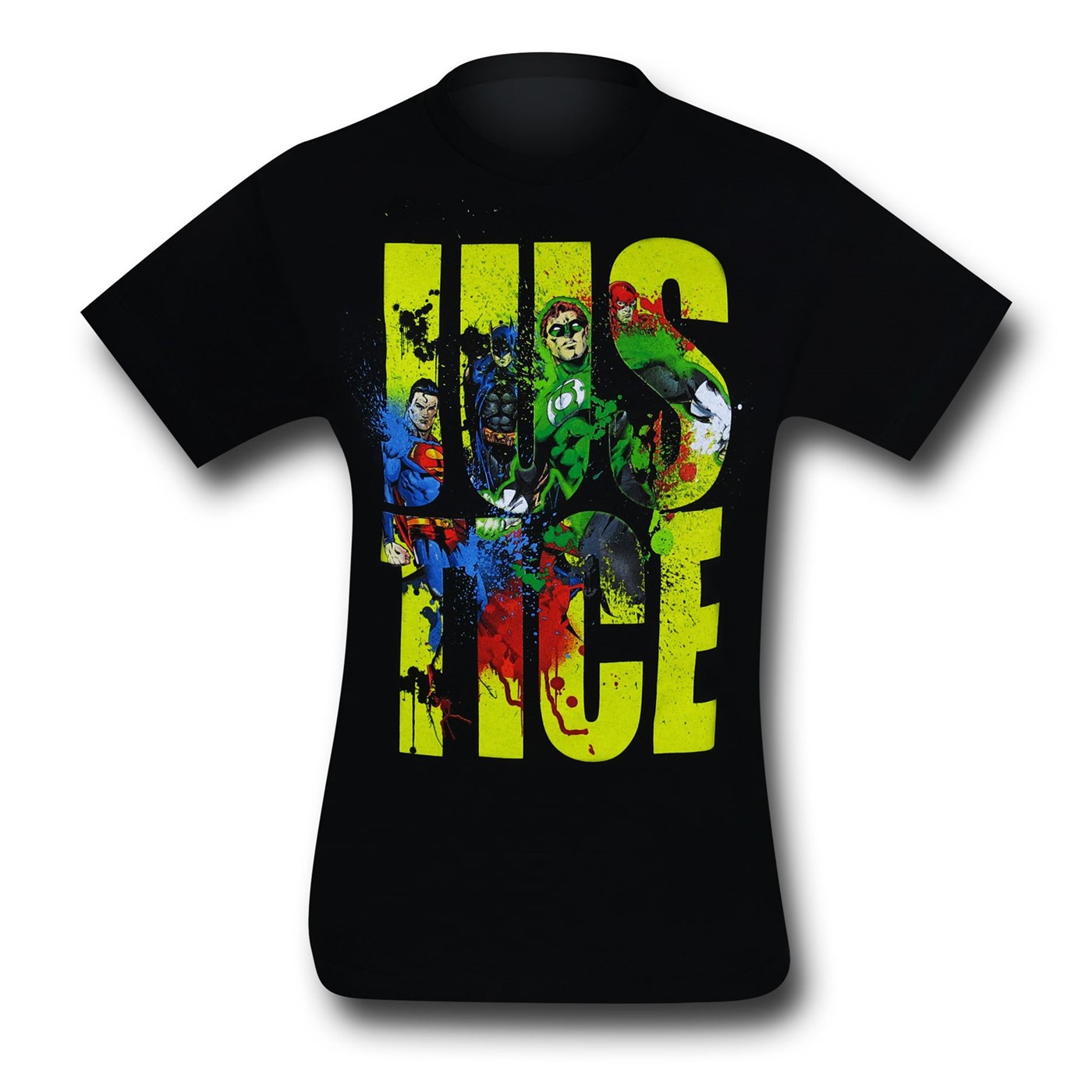 Justice League Justice Splat Black T-Shirt