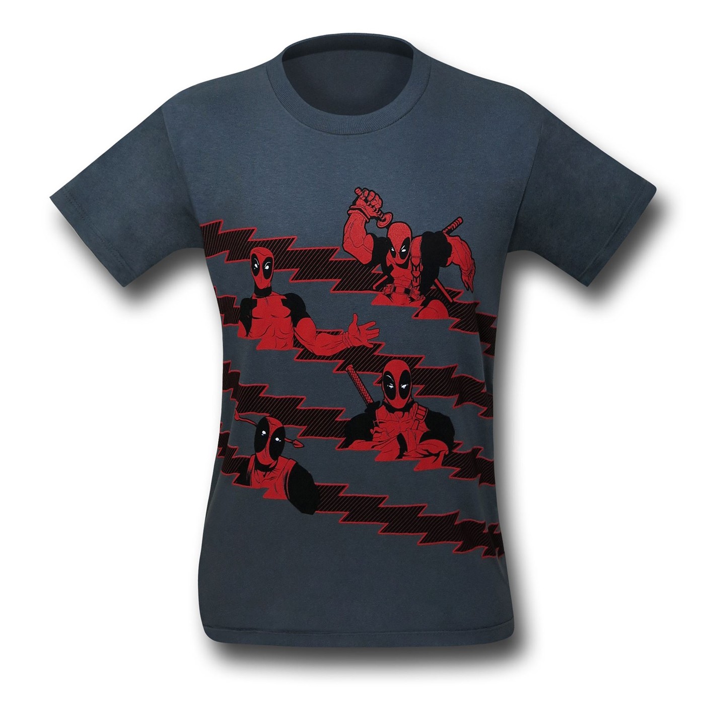 Deadpool Striped Charcoal 30 Single T-Shirt