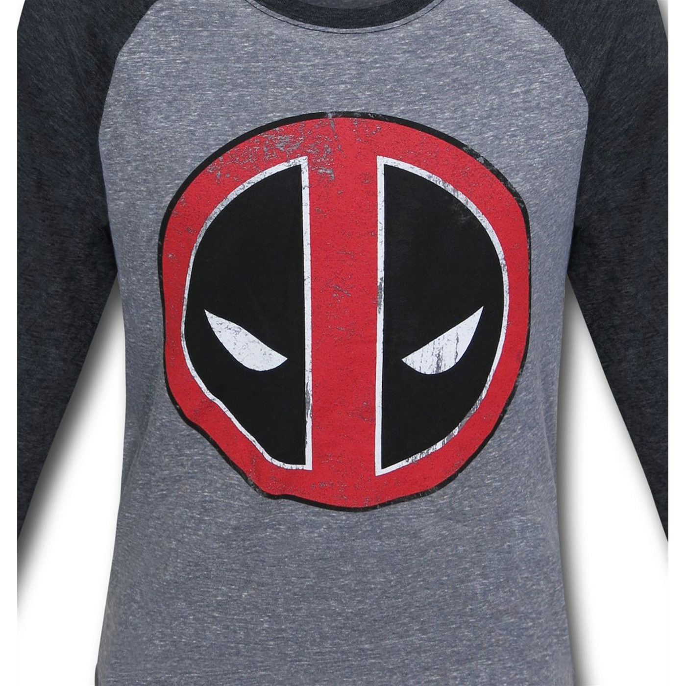 Deadpool Distressed Symbol Baseball T-Shirt