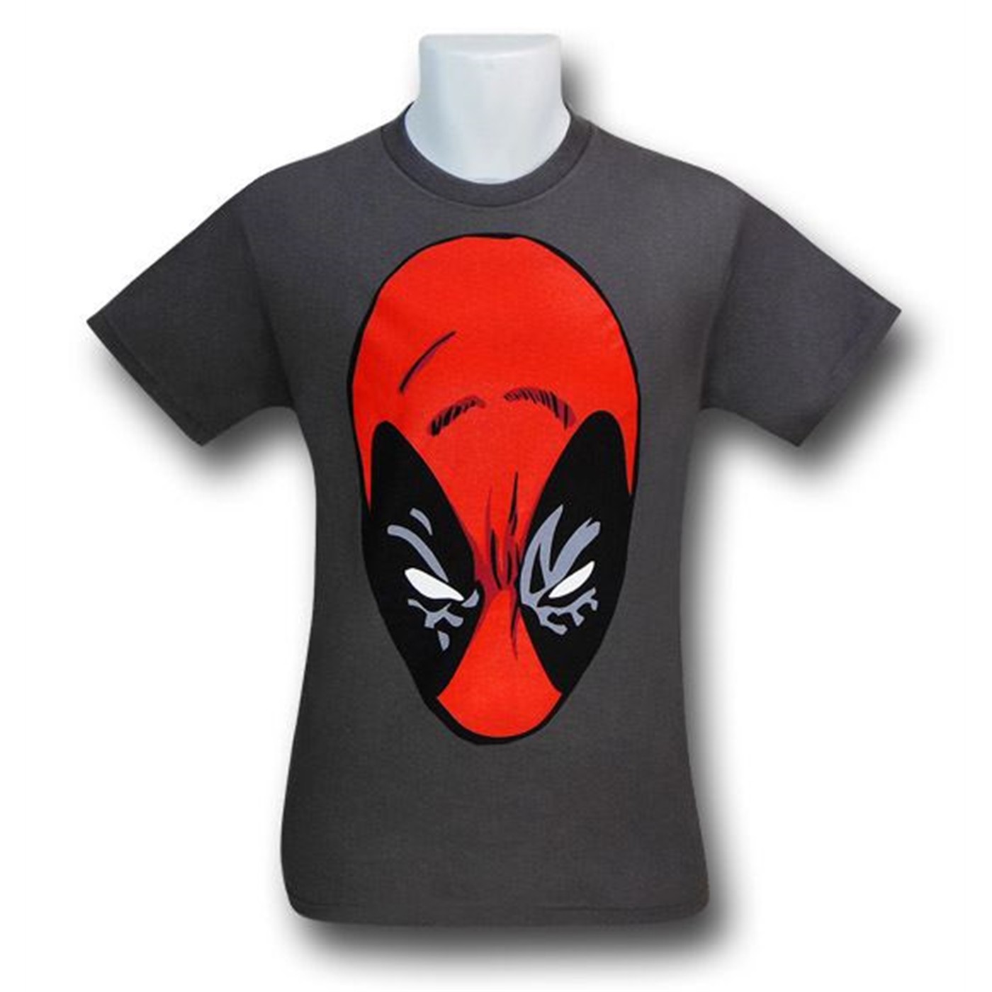 Deadpool Focused Head on Charcoal T-Shirt