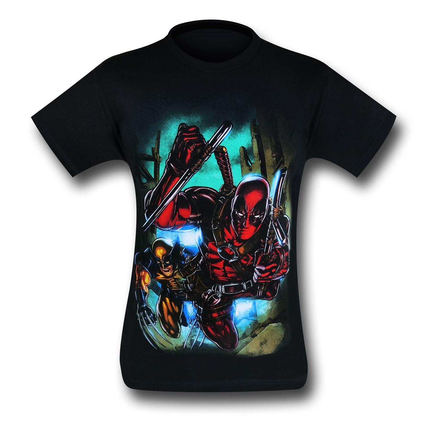 Deadpool and Wolverine Charge on Black TShirt