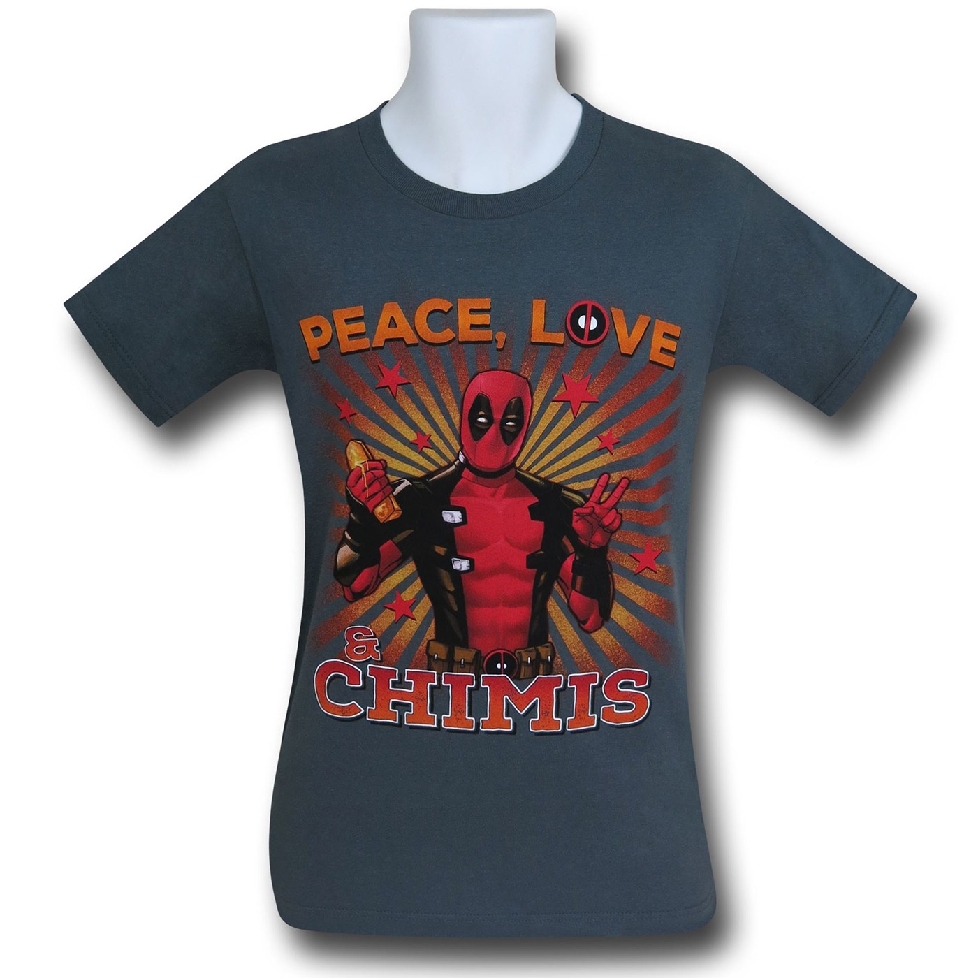 Deadpool Peace Love and Chimis T-Shirt