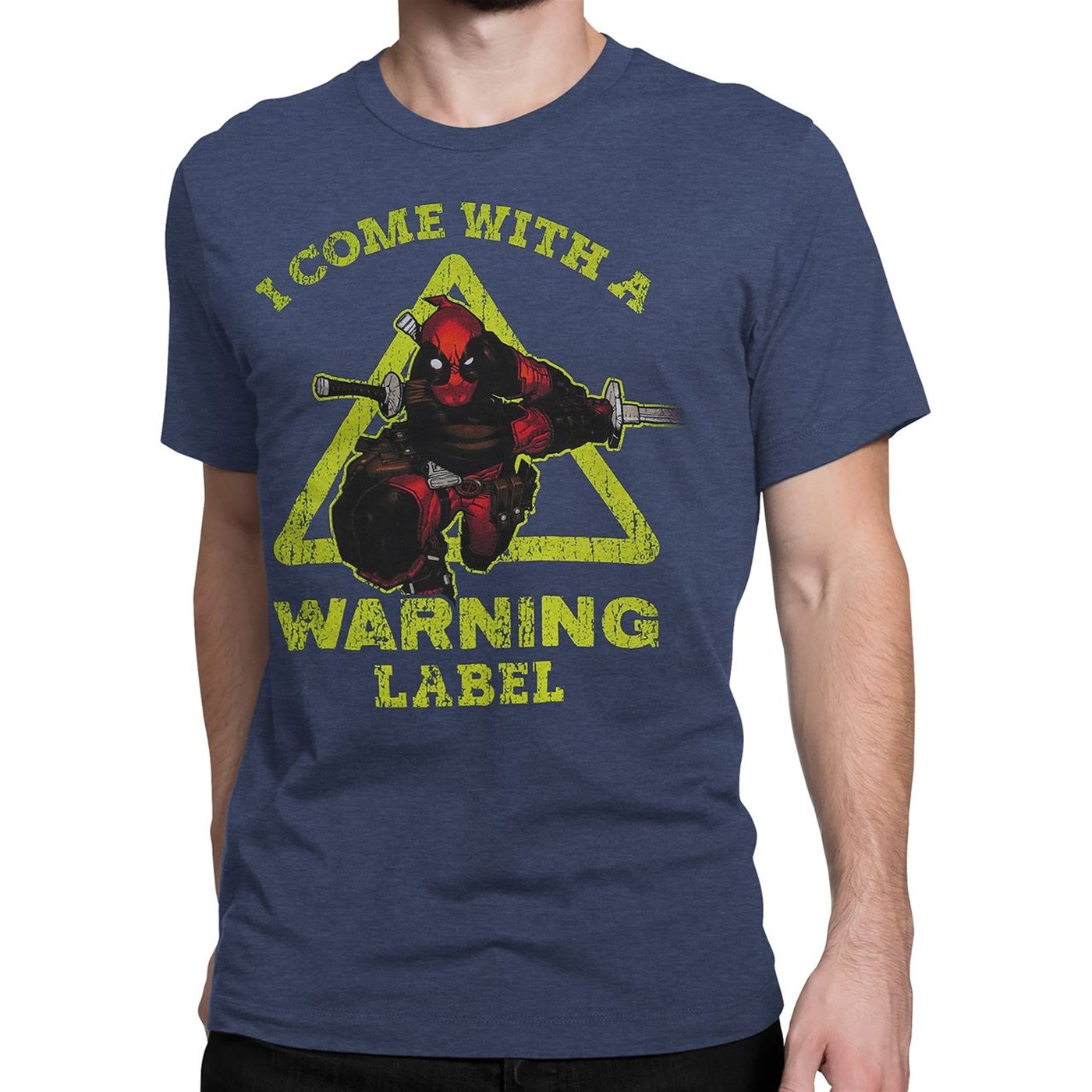Deadpool Warning Label Men's T-Shirt