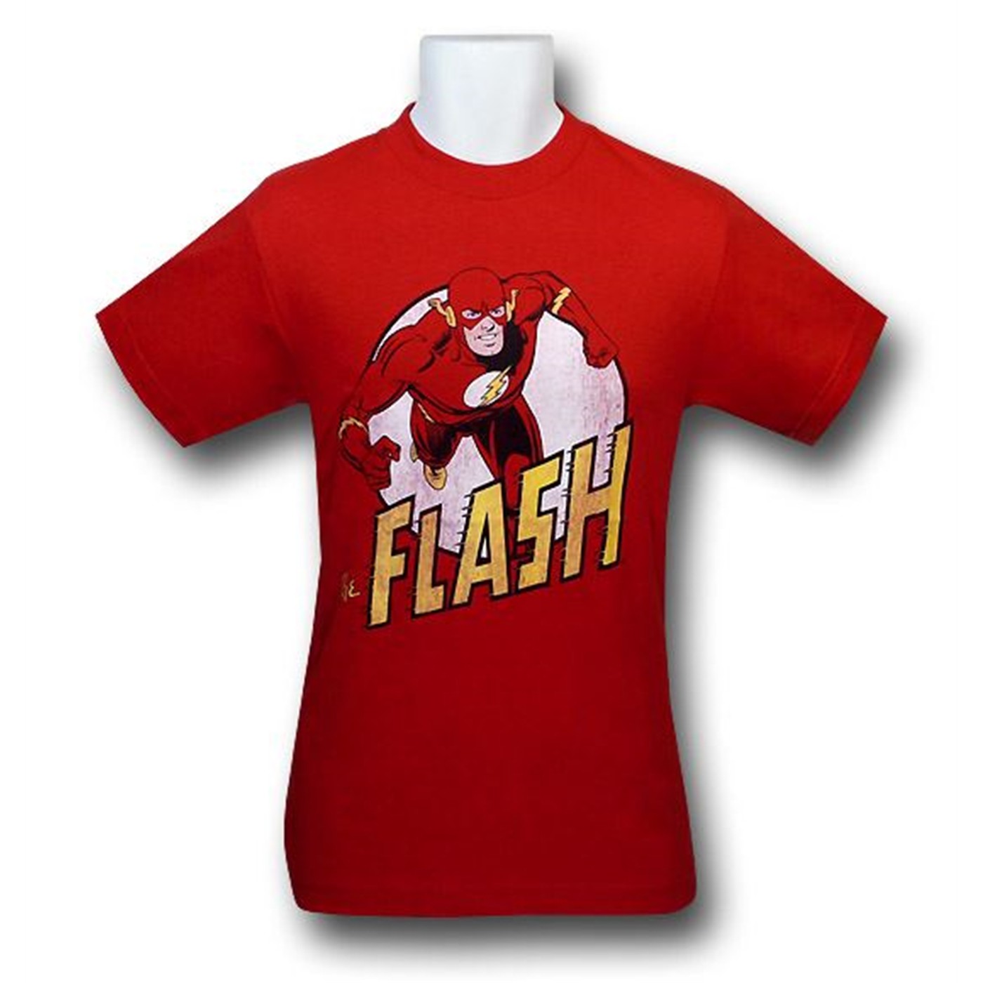 Flash Distressed Red Running Circle T-Shirt