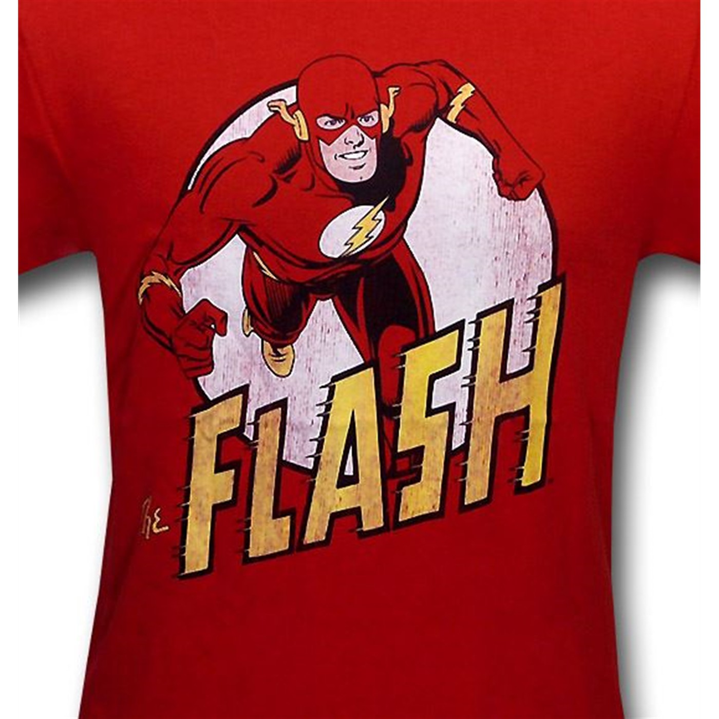 Flash Distressed Red Running Circle T-Shirt
