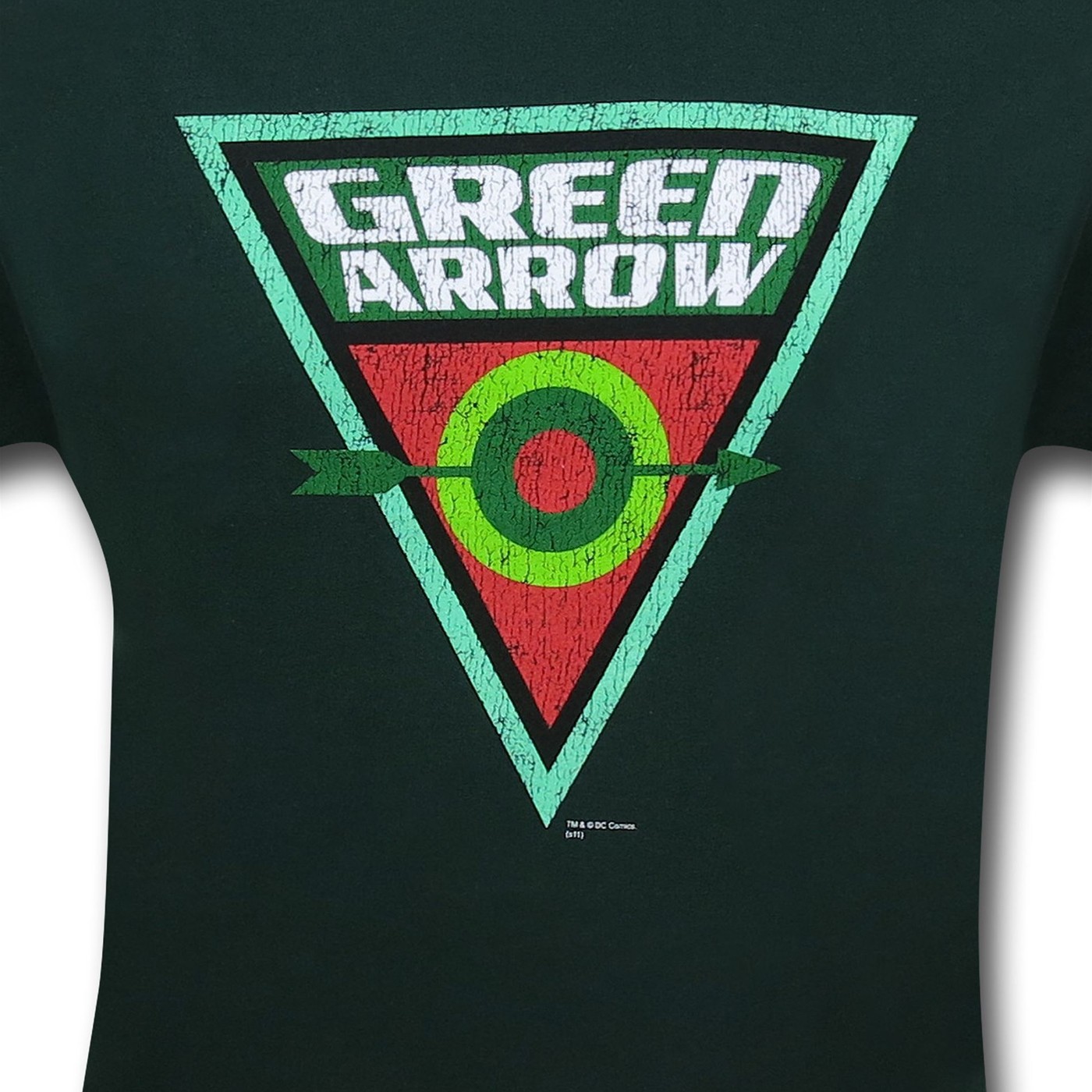Green Arrow Distressed Triangular Logo T-Shirt