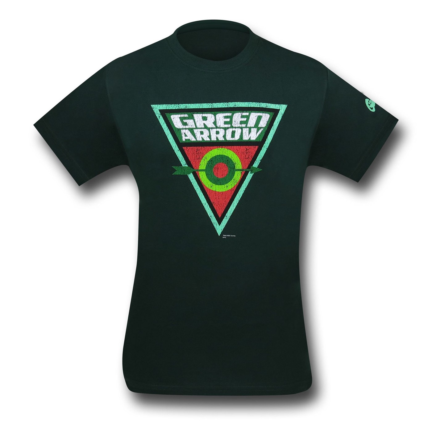 Green Arrow Distressed Triangular Logo T-Shirt