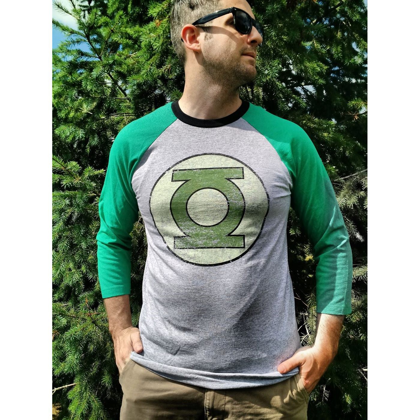 Green Lantern Symbol Men's Baseball T-Shirt
