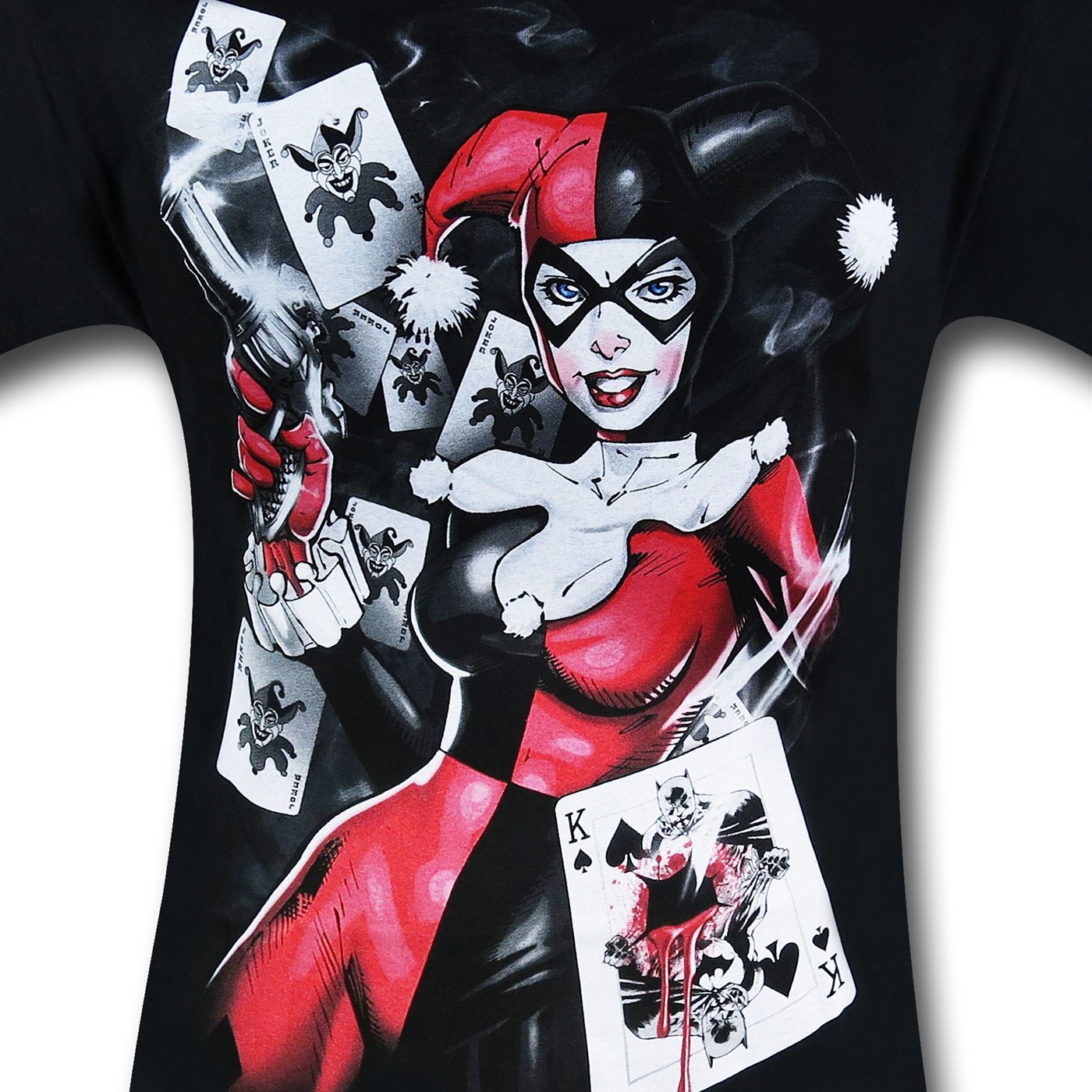 Harley Quinn Card Shot Black T-Shirt