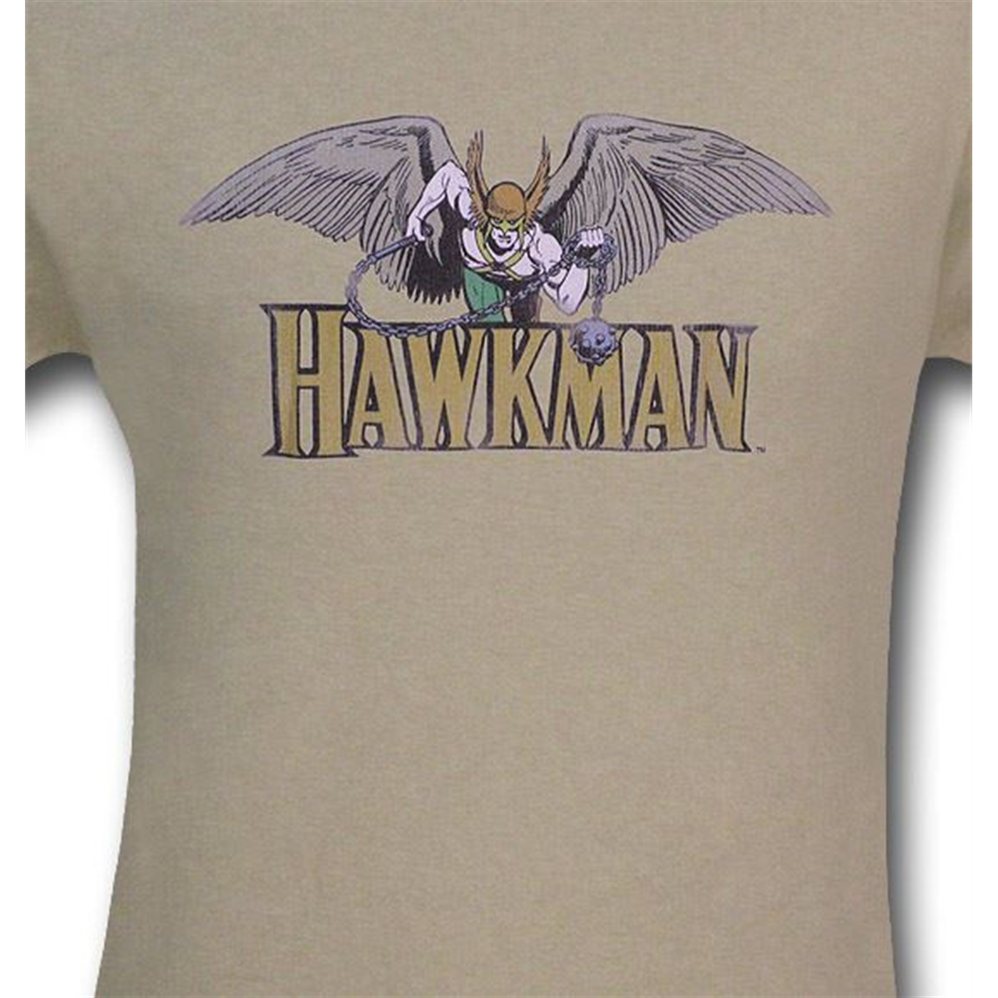 Hawkman Sand Brown Flying Over Logo Distressed T-Shirt