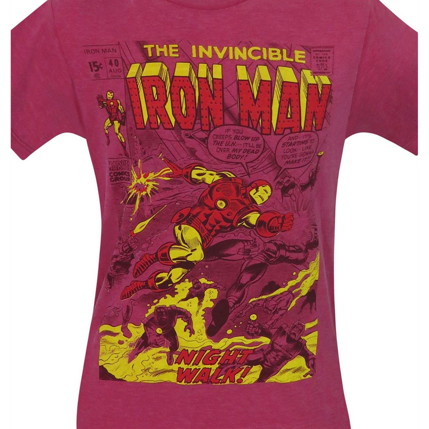 Iron Man Night Walk Heather Red Men's T-Shirt
