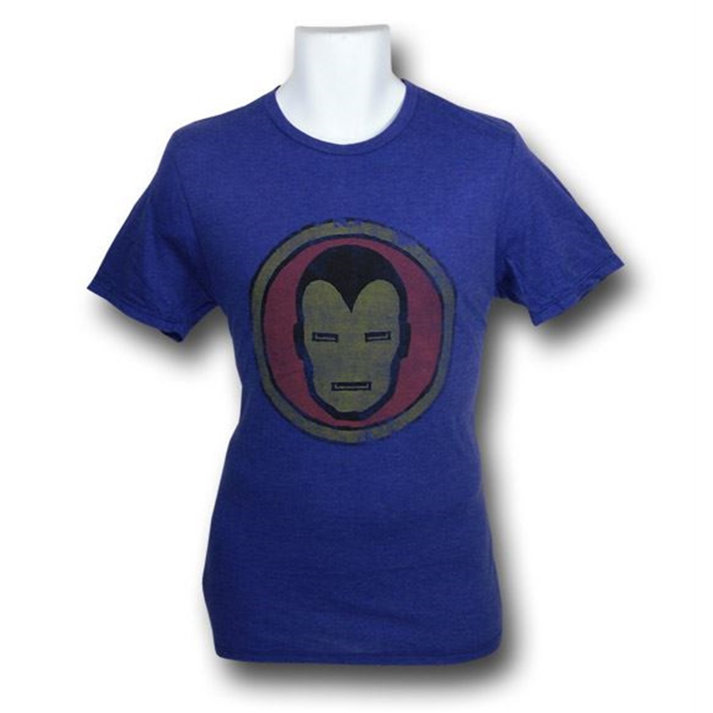 Iron Man Red Decco Purple Distressed Face T-Shirt
