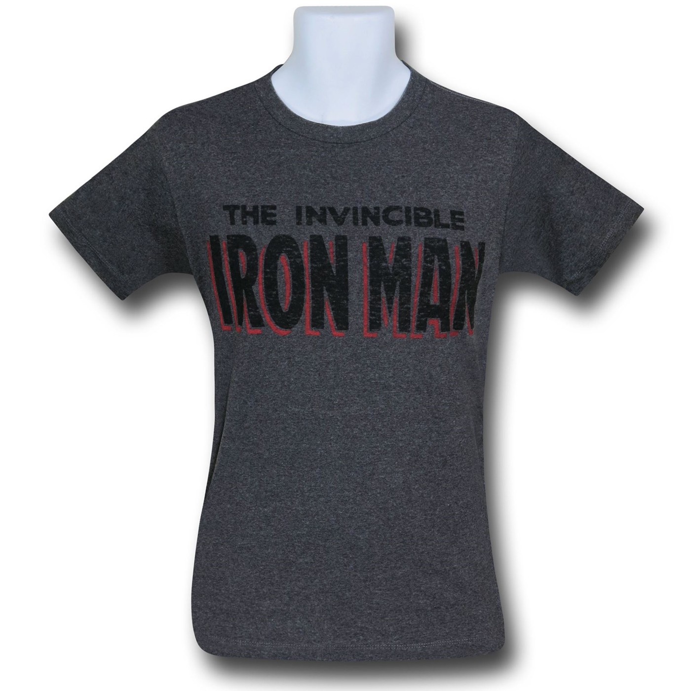 Iron Man Logo Heather Charcoal Burnout T-Shirt