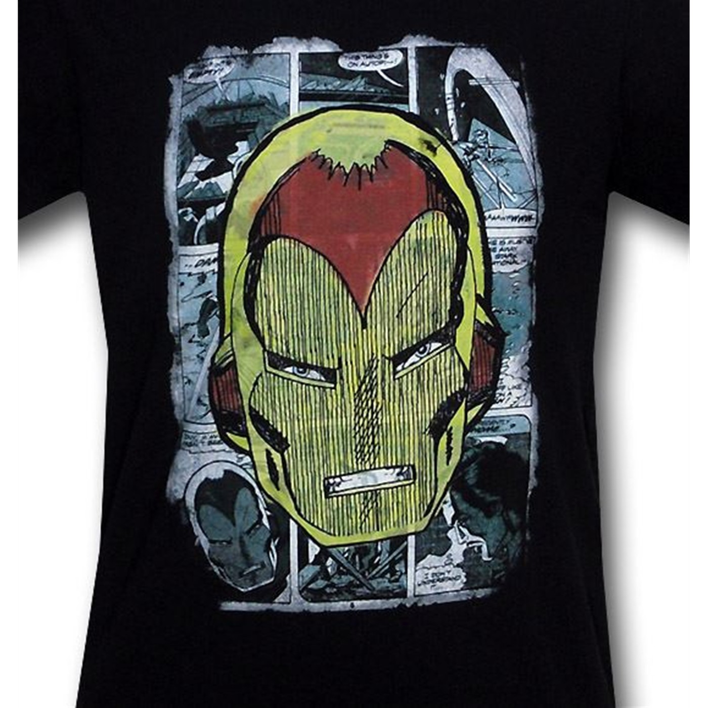 Iron Man Comic Panels and Head 30 Single T-Shirt