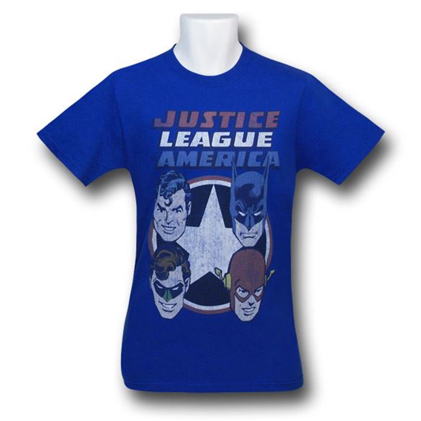 Justice League 4 Heads Distressed T-Shirt