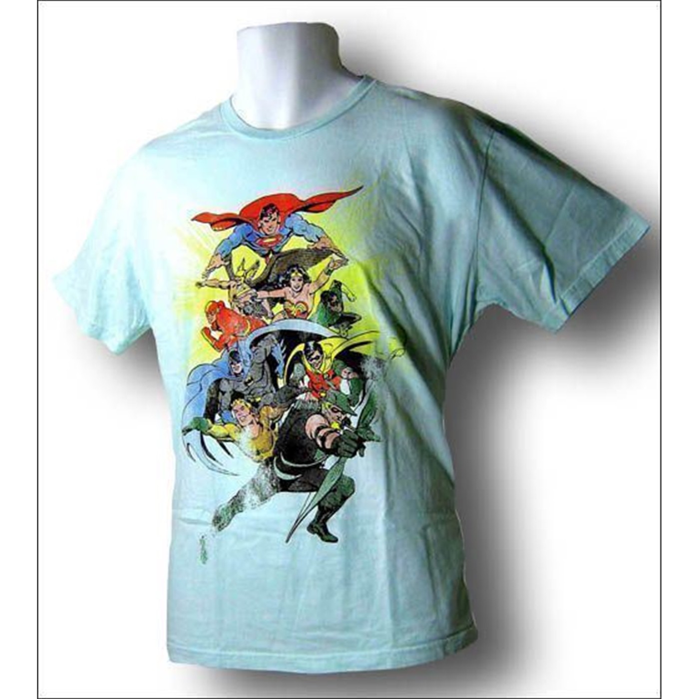 Justice League Explosion Distressed T-Shirt