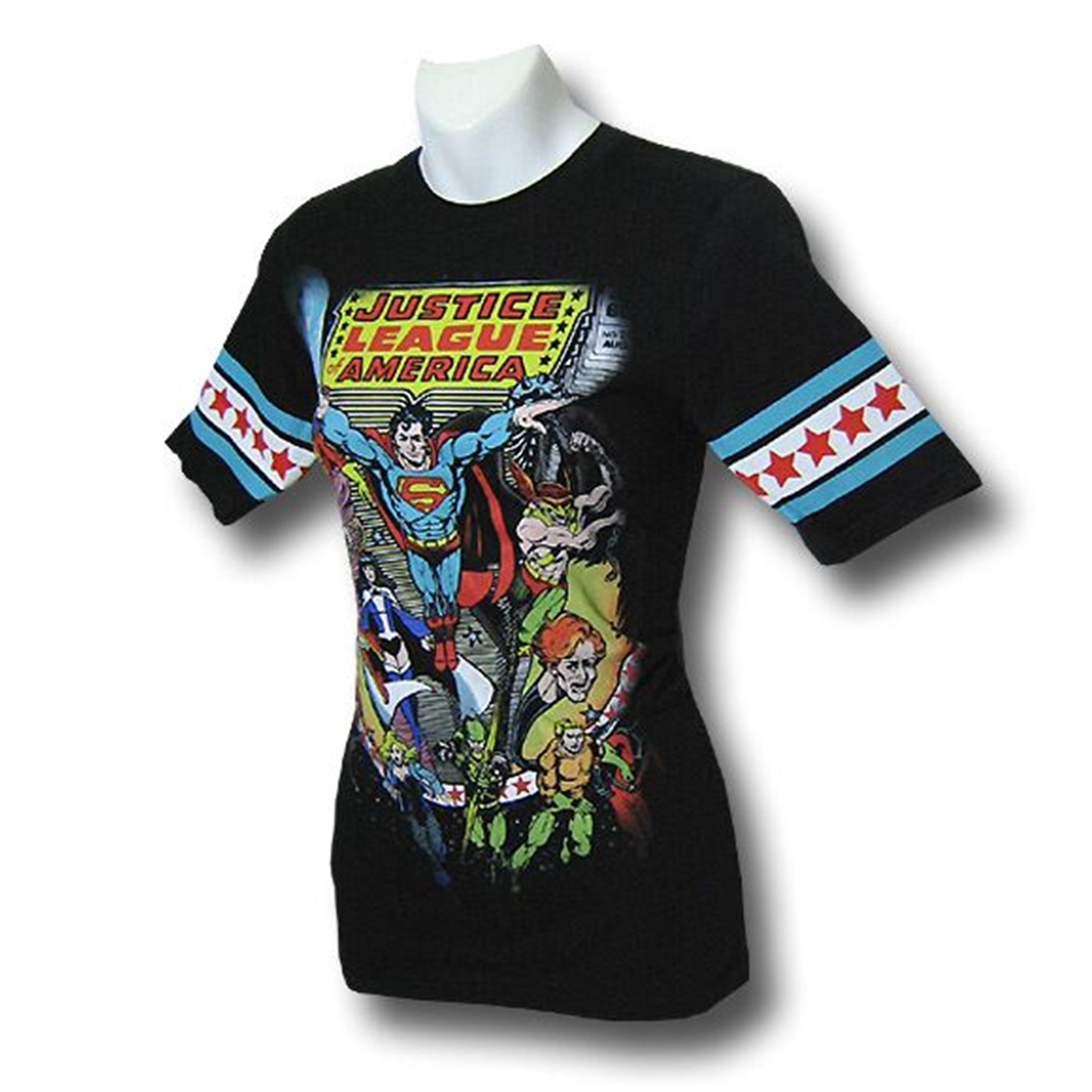 Justice League Jr Womens Black Athletic T-Shirt