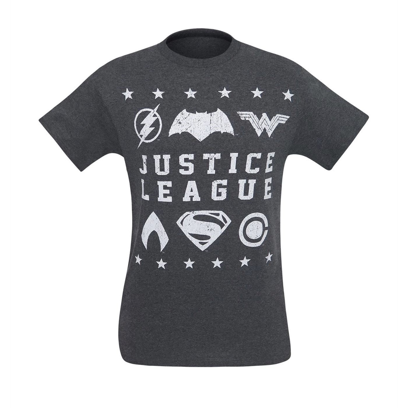 Justice League Movie Distressed Symbols Men's T-Shirt