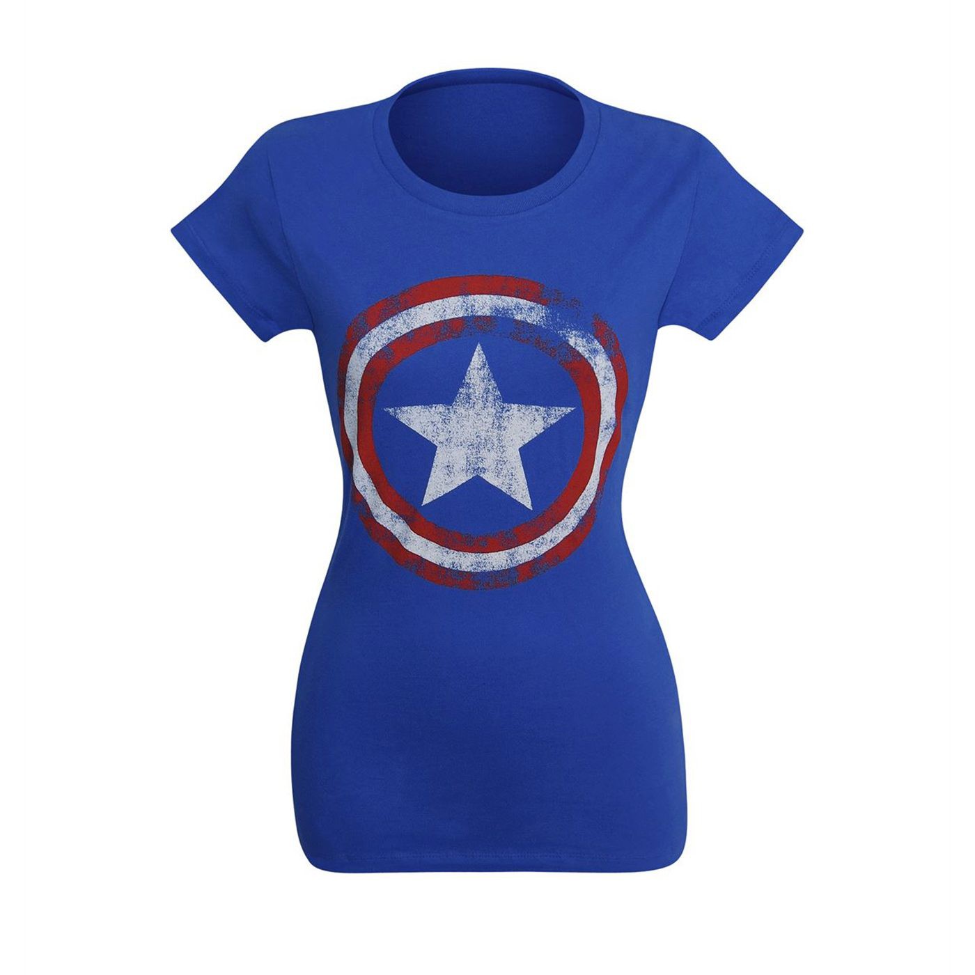 Solid Threads Women's Captain America Soccer T-Shirt Triblend Royal / Medium