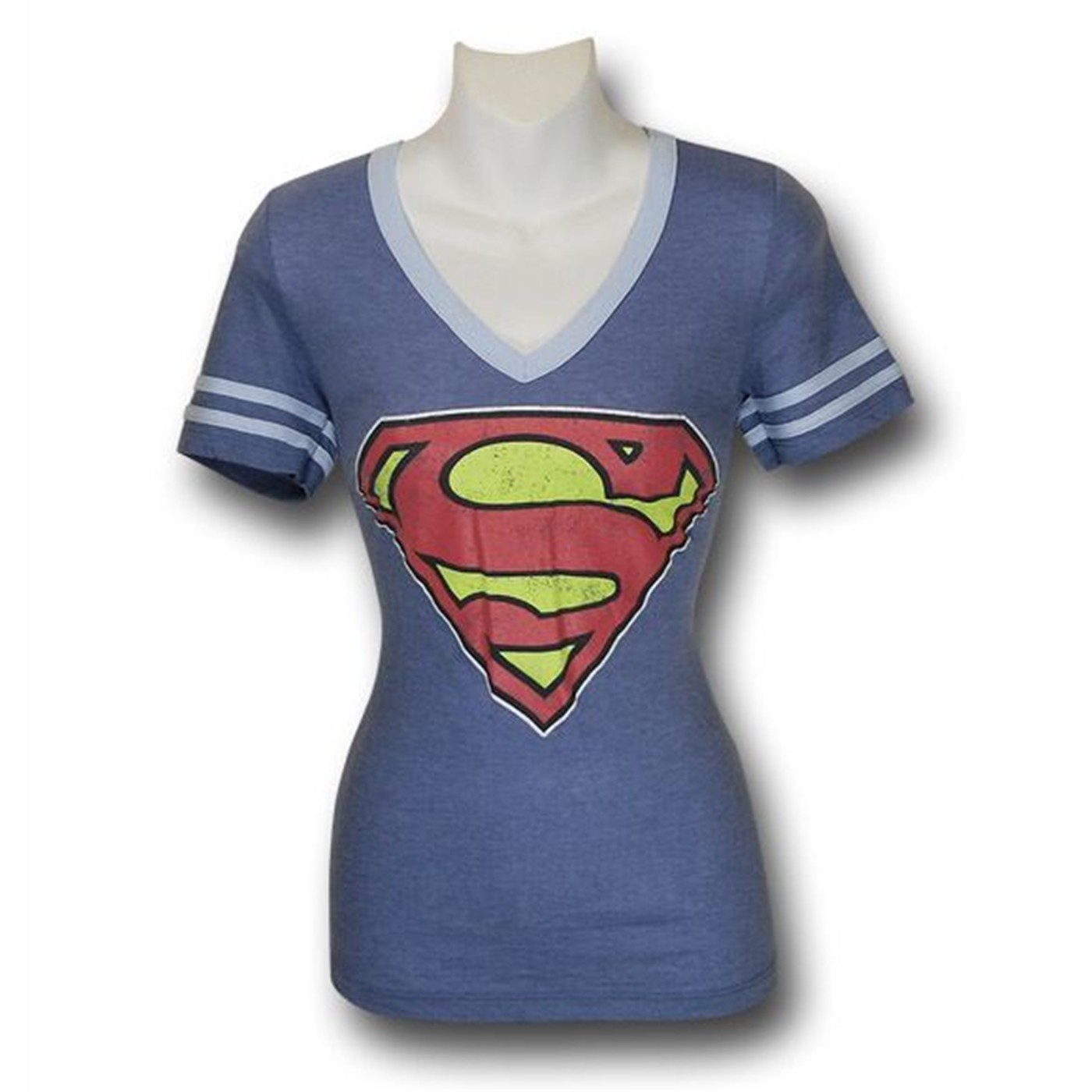 Supergirl Jr Womens Athletic V-Neck T-Shirt