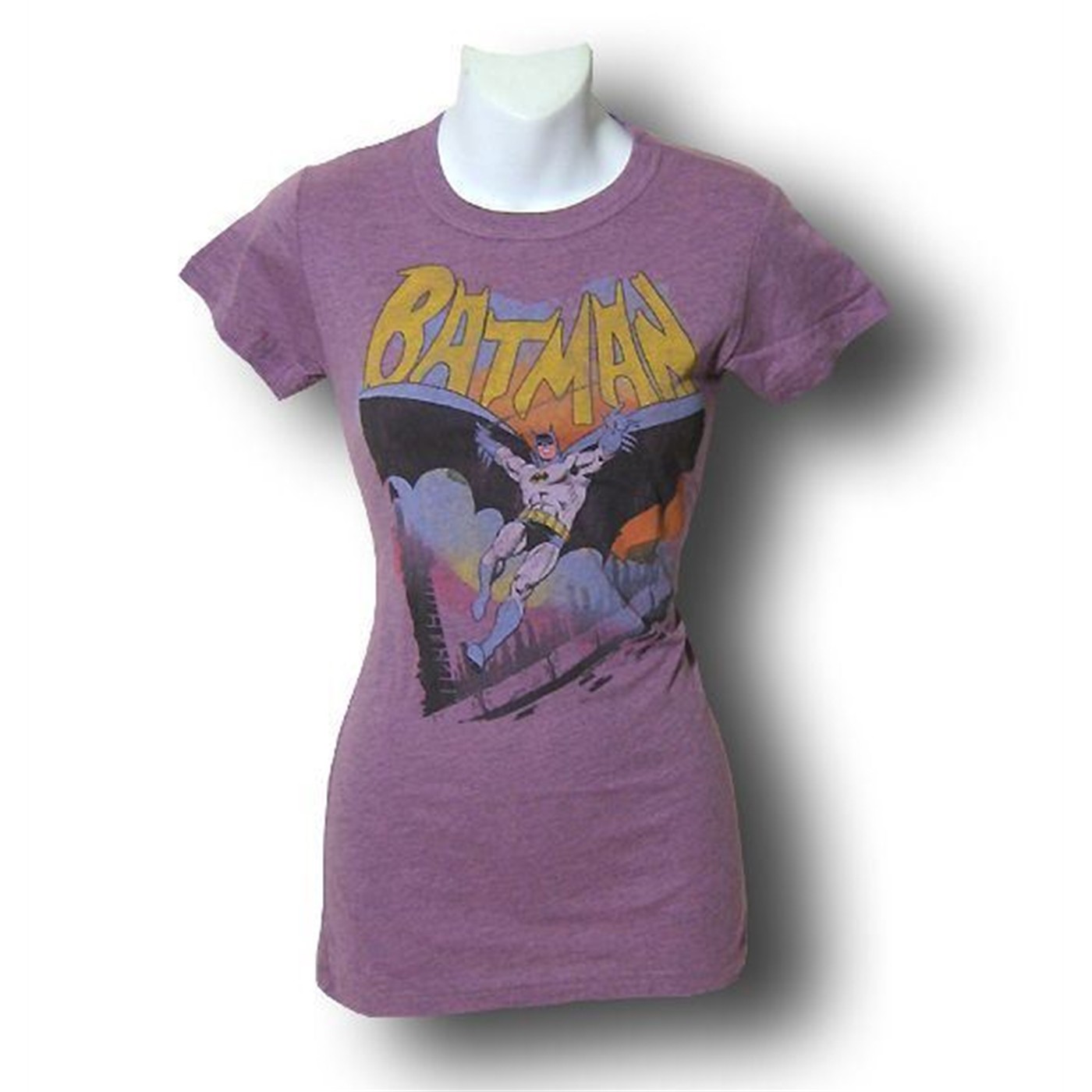 Batman Women's Blush Swinging Junk Food T-Shirt