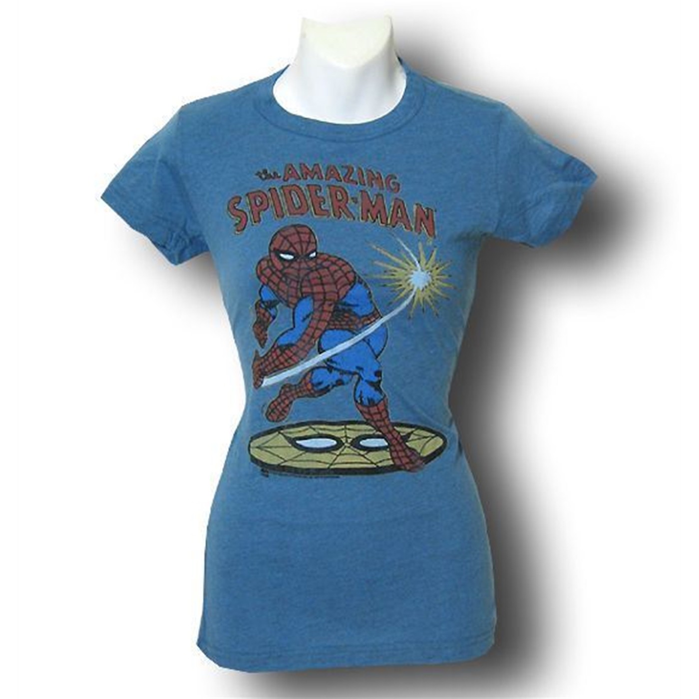 Spiderman Jr Womens Blue Punch Junkfood T-Shirt