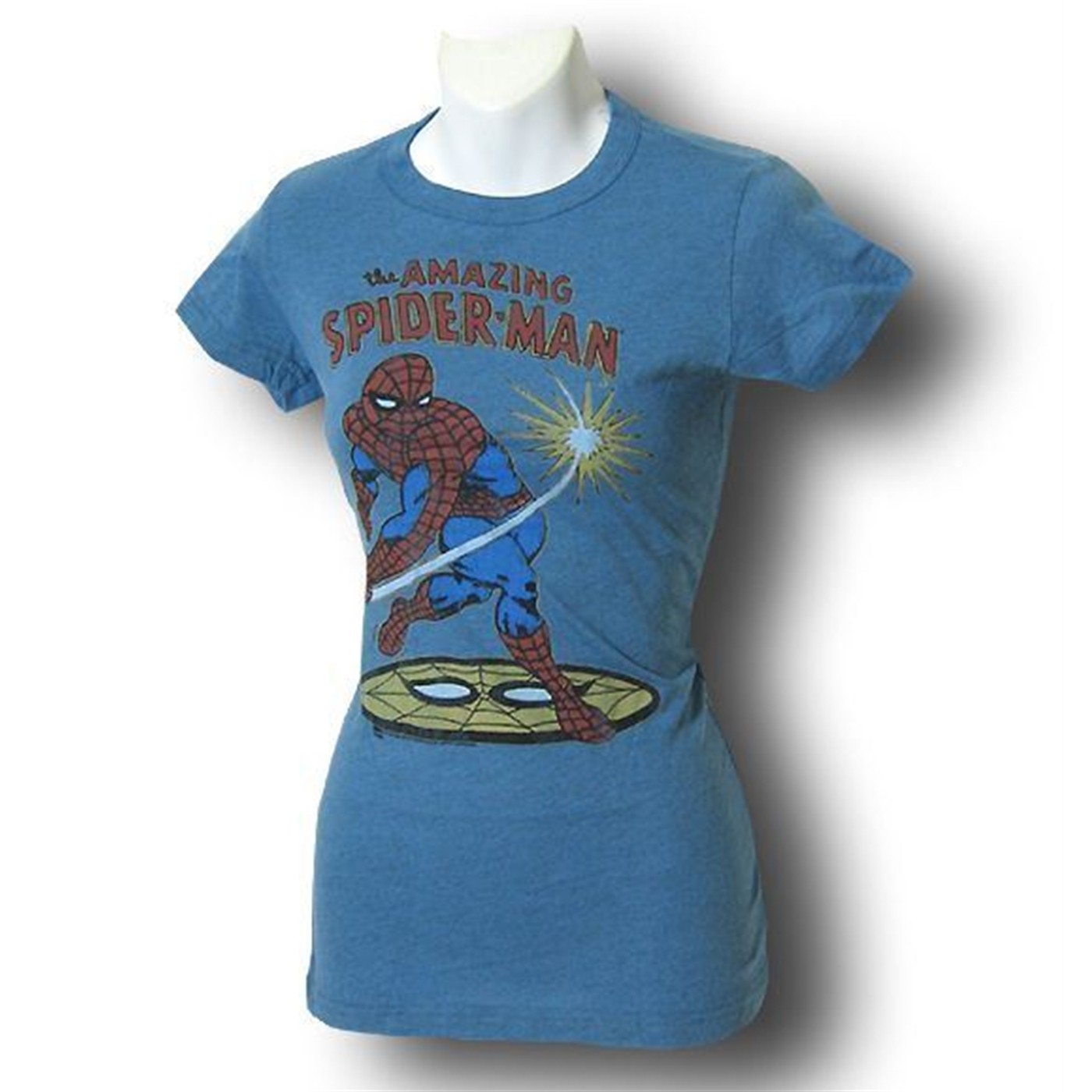 Spiderman Jr Womens Blue Punch Junkfood T-Shirt