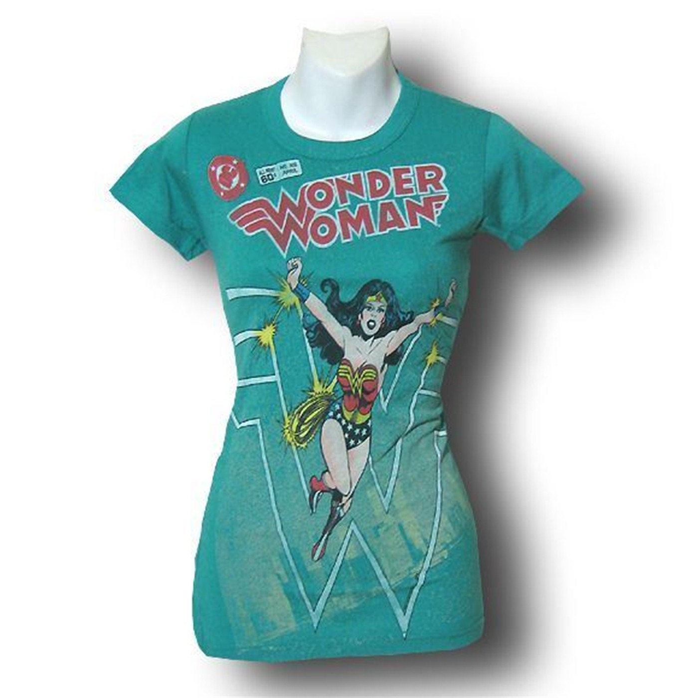 Wonder Woman Jr Womens Emerald Junkfood T-Shirt