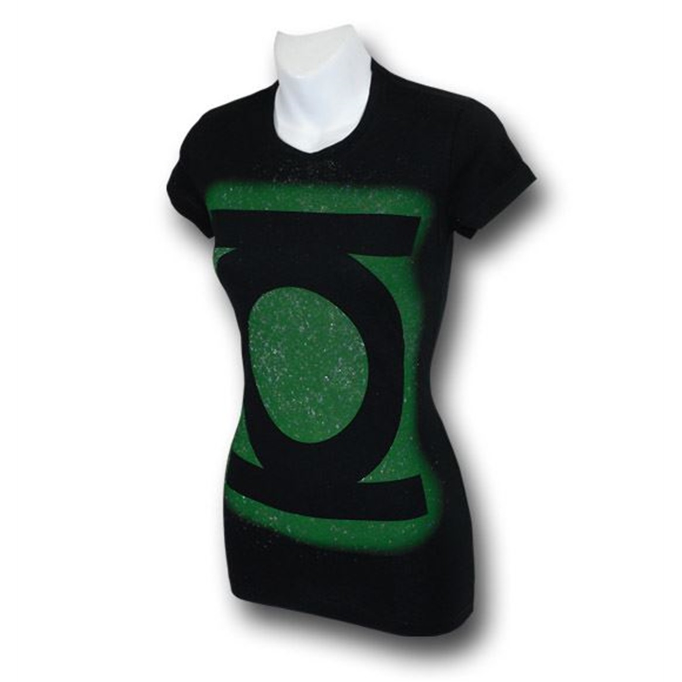 Green Lantern Jr Womens Glitter Symbol T-Shirt