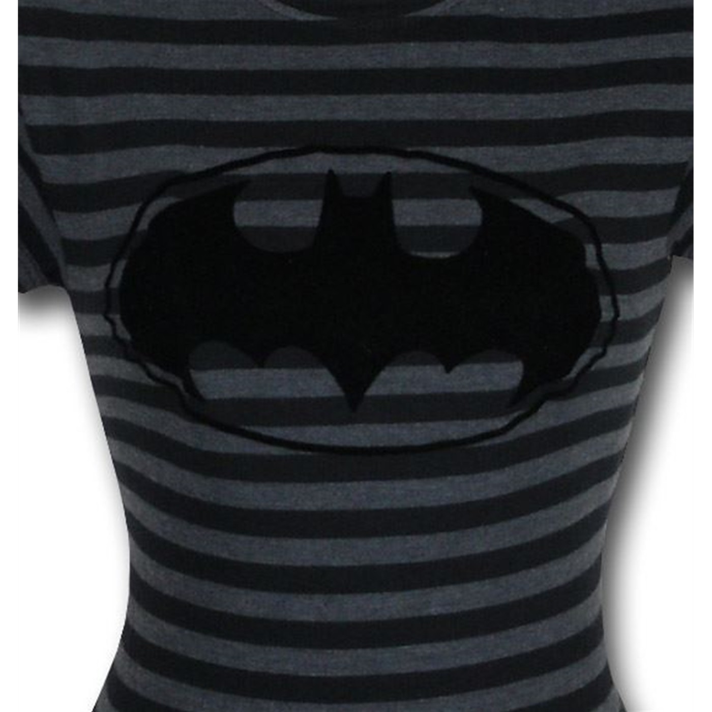 Batgirl Jr Womens Flocked Stripe T-Shirt