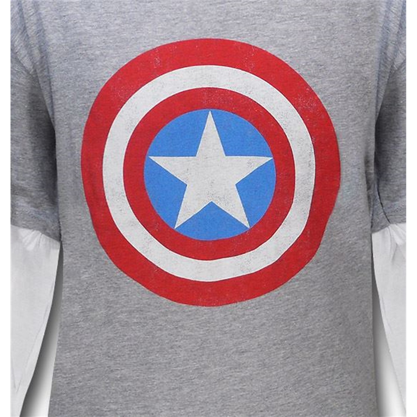 Captain America Shield Double Sleeve Kids T-Shirt
