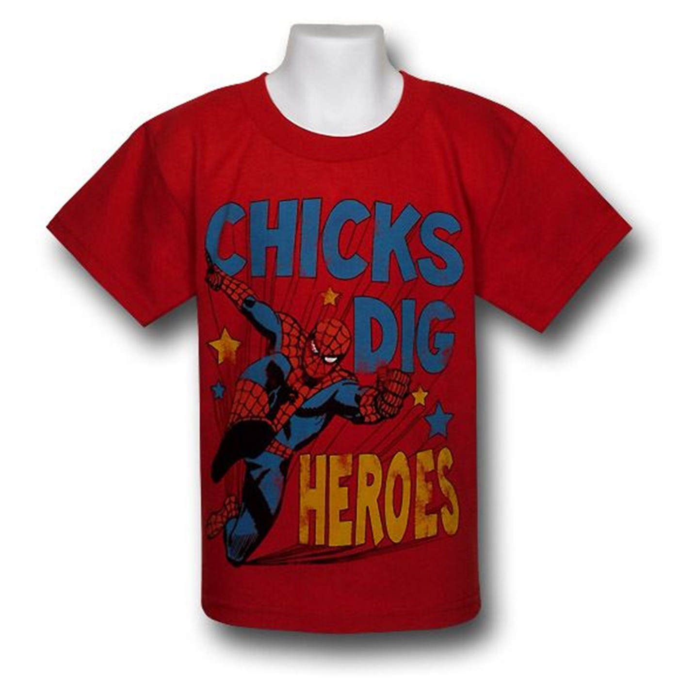 Spiderman Kids Chicks Dig Heroes T-Shirt