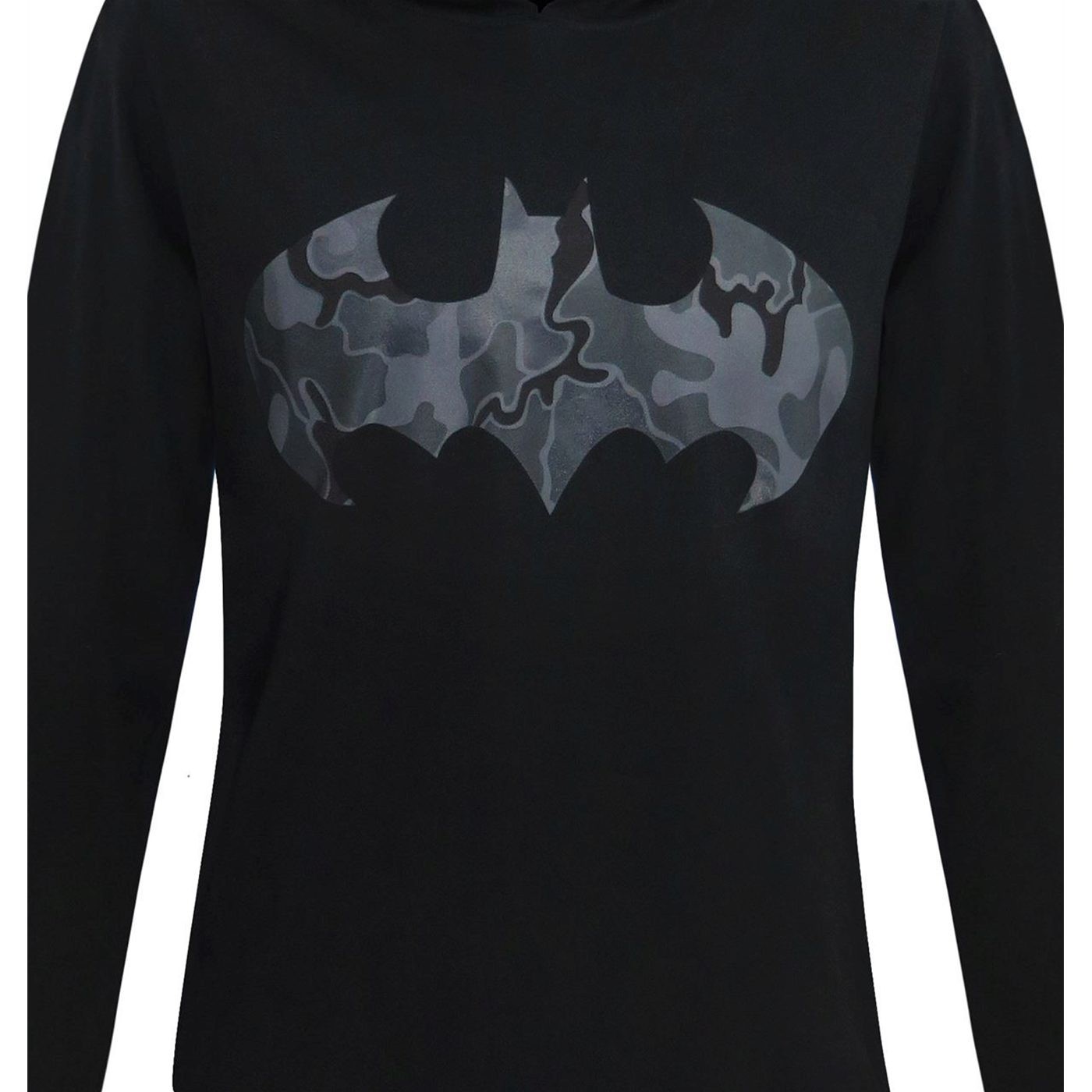 Batman Camo Symbol Men's Hooded Long Sleeve T-Shirt