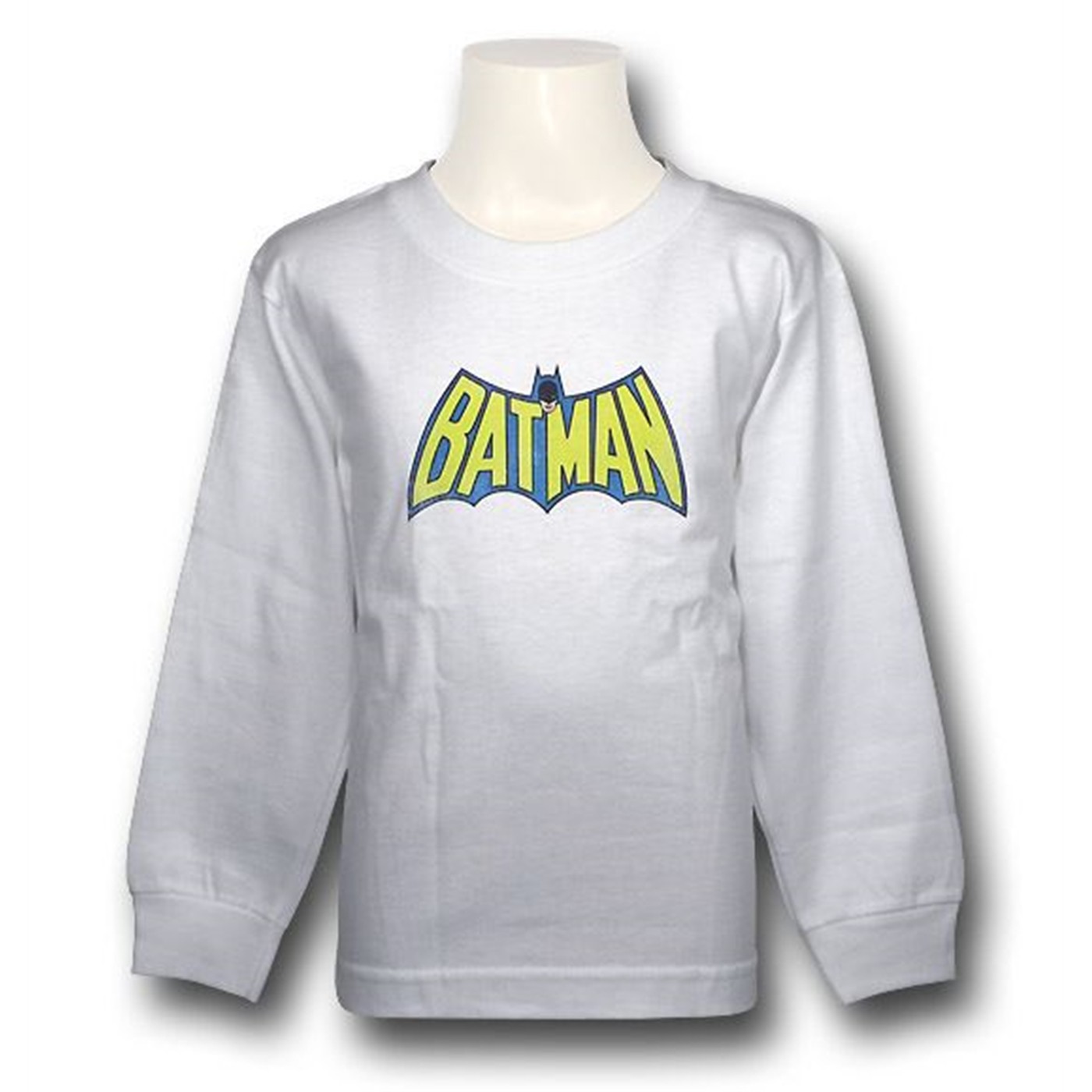 Batman Kids Logo White Long Sleeve T-Shirt