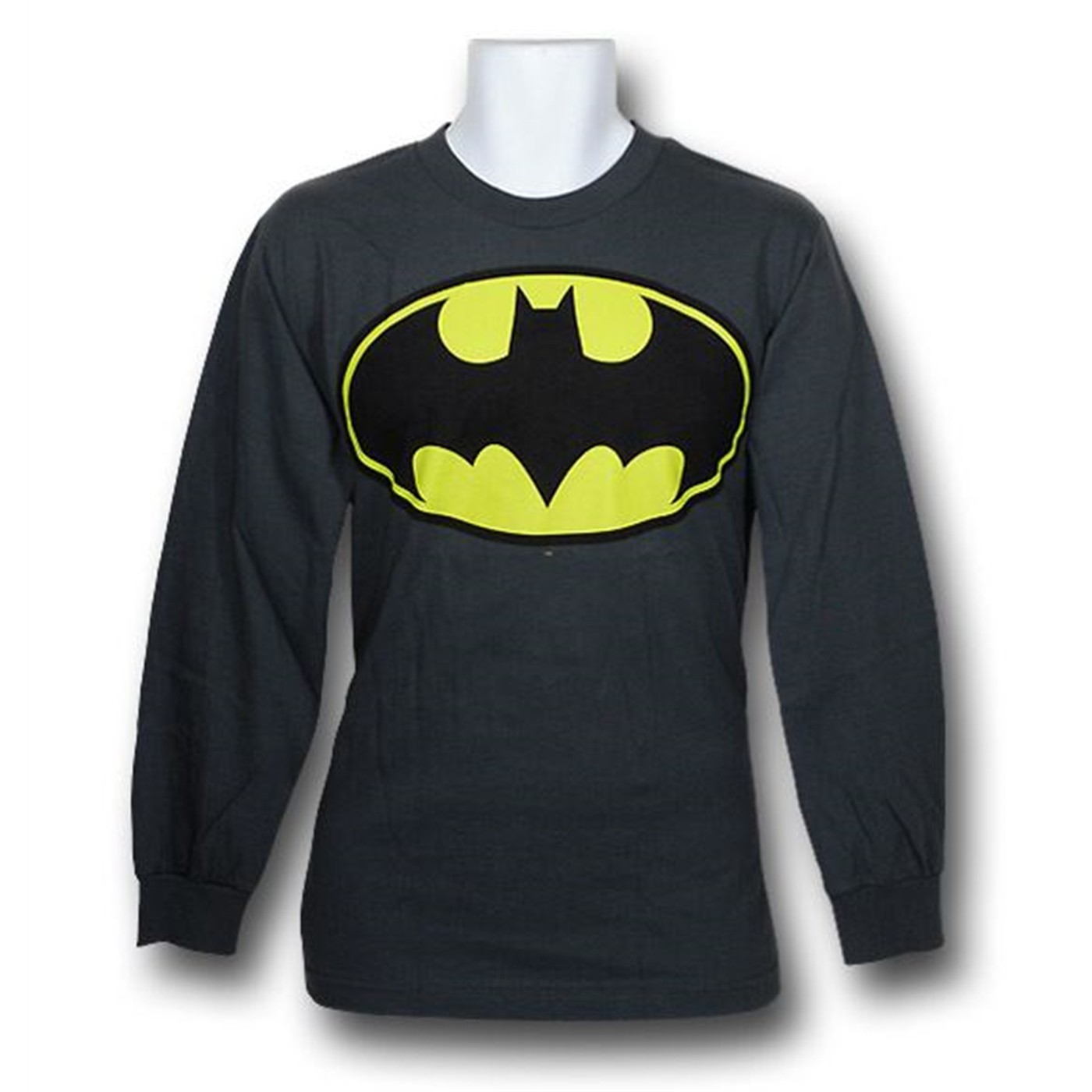 Batman Symbol II Gray Long Sleeve T-Shirt