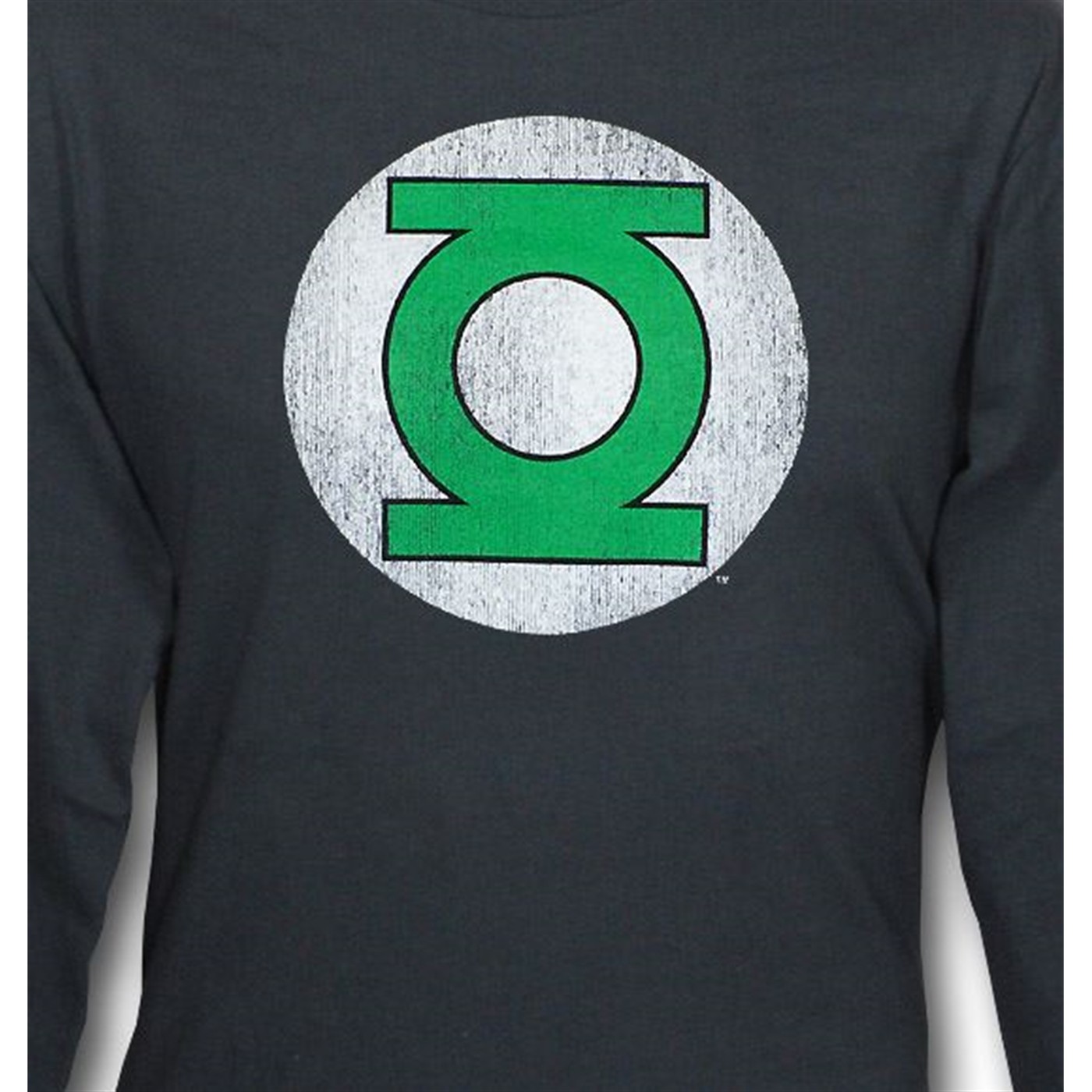 Green Lantern Distressed Charcoal Long Sleeve T-Shirt