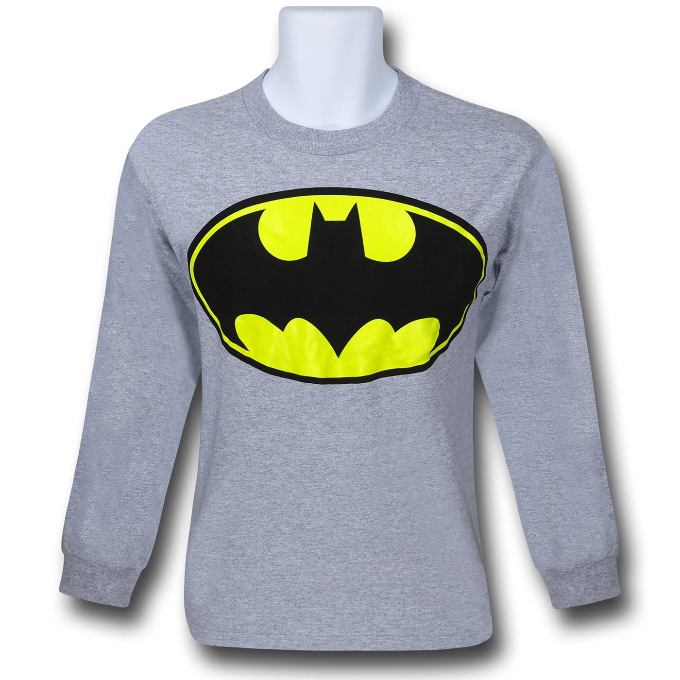 Batman Symbol Long Sleeve Grey T-Shirt