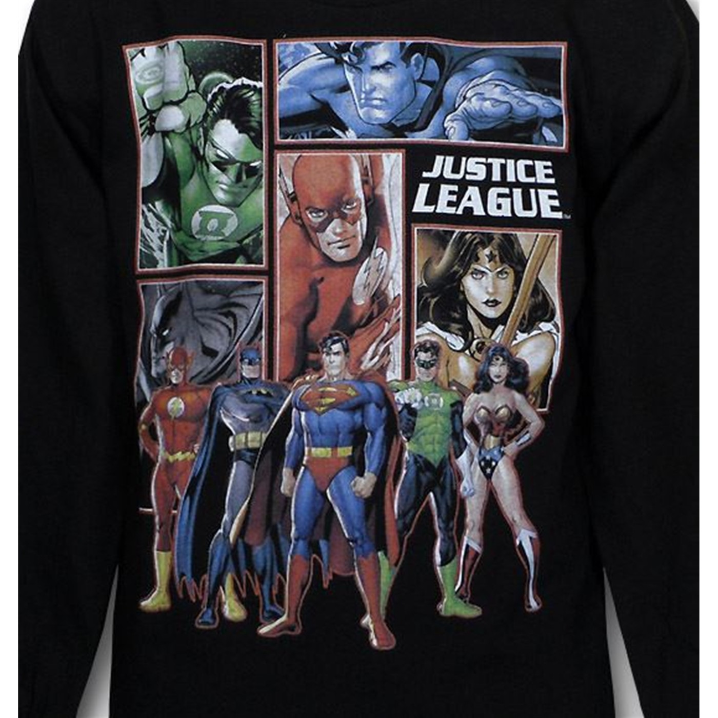 JLA Juvy Superhero Stance Long Sleeve T-Shirt