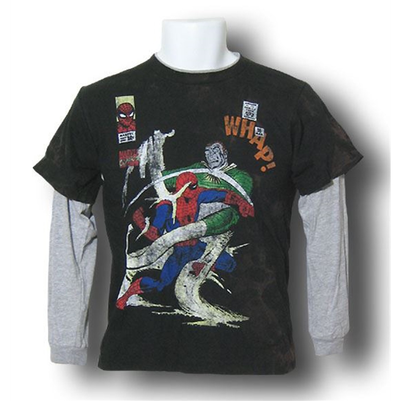 Spiderman Kids Red Decco Vs Sandman Long Sleeve T-Shirt