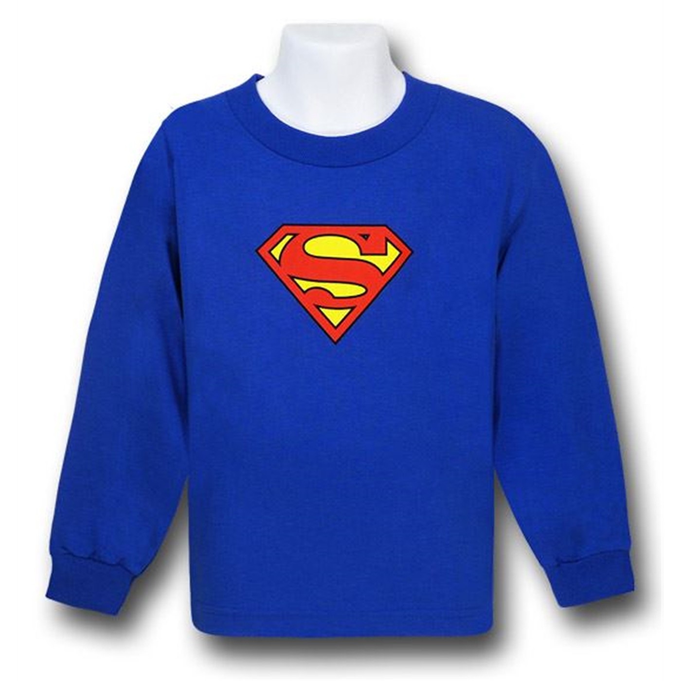 Superman Symbol Long Sleeve Royal Kids T-Shirt