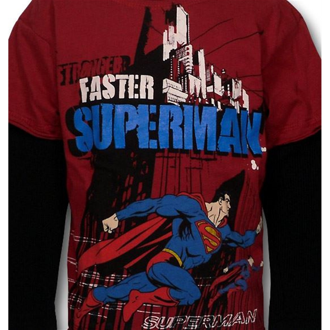 Superman Kids Faster Long Sleeve 30 Single T-Shirt